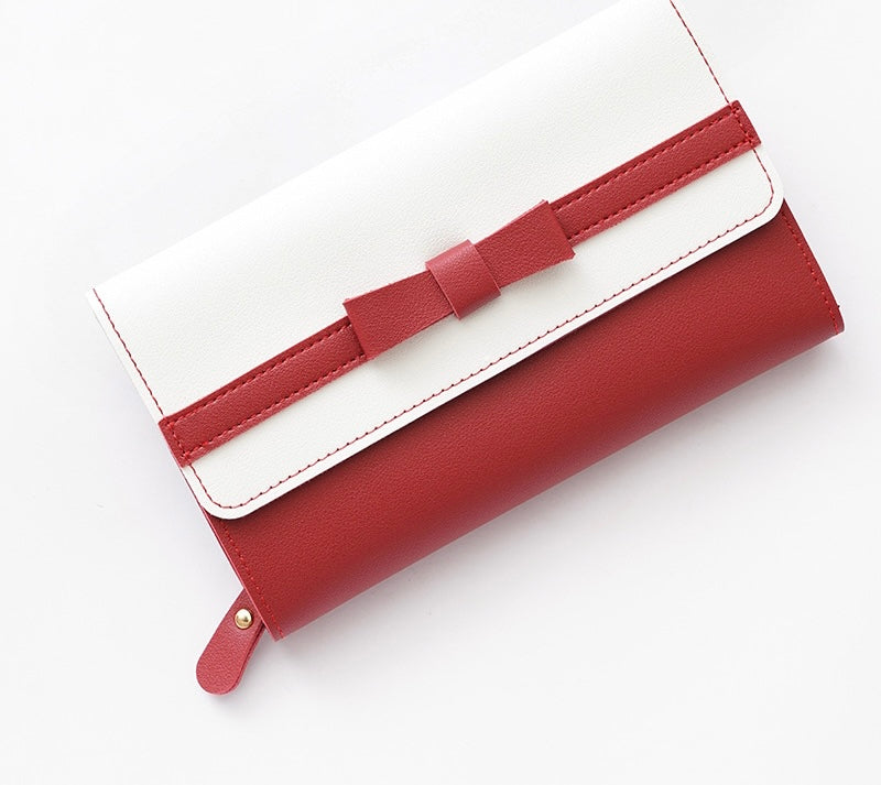 Women Quality Bow Long PU Wallet, More Colors