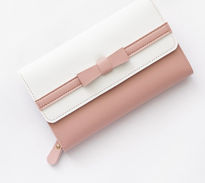 Women Quality Bow Long PU Wallet, More Colors