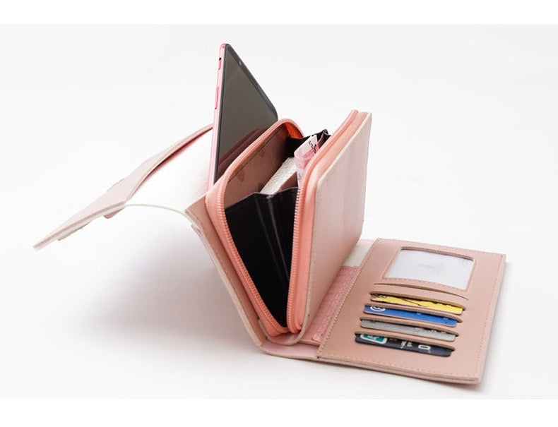 Women Quality Bow Long PU Wallet, More Colors