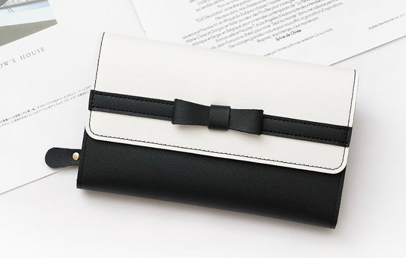 Women Quality Bow Long PU Wallet, More Colors