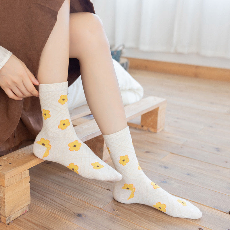 Women Flower Socks