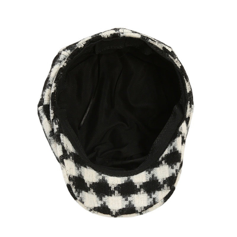 Women Fashion Tweed Cap, Black