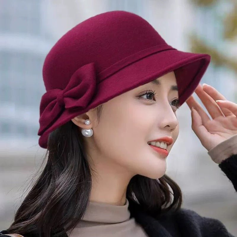 Women Wool Bow Hat, More Colors Available