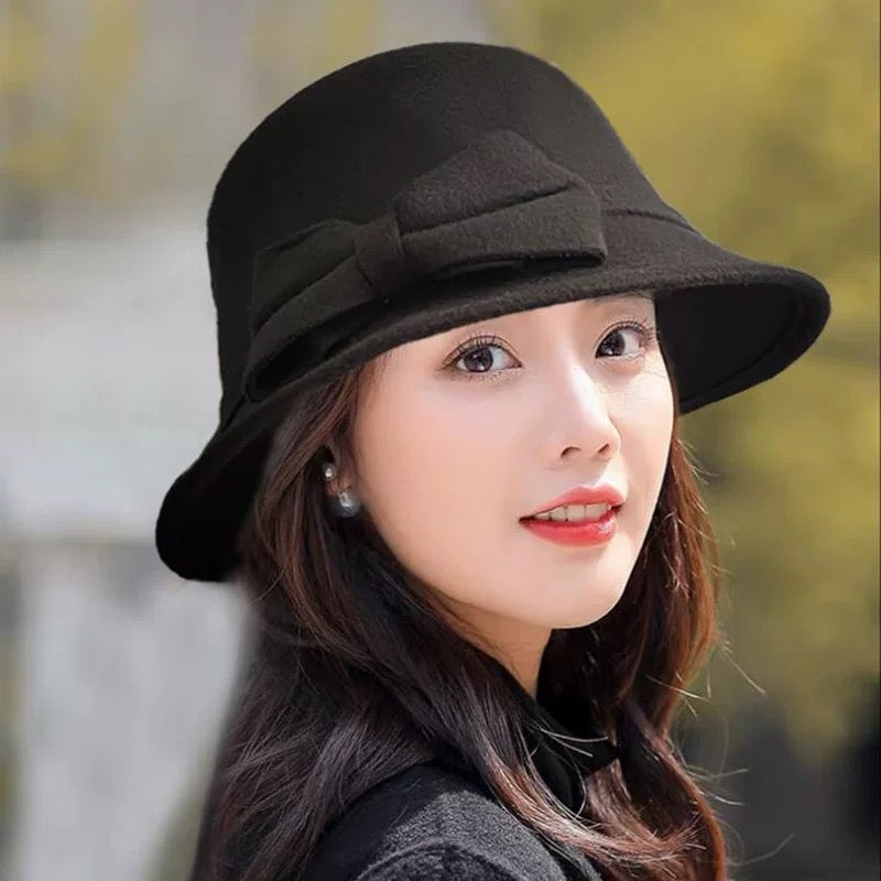 Women Wool Bow Hat, More Colors Available