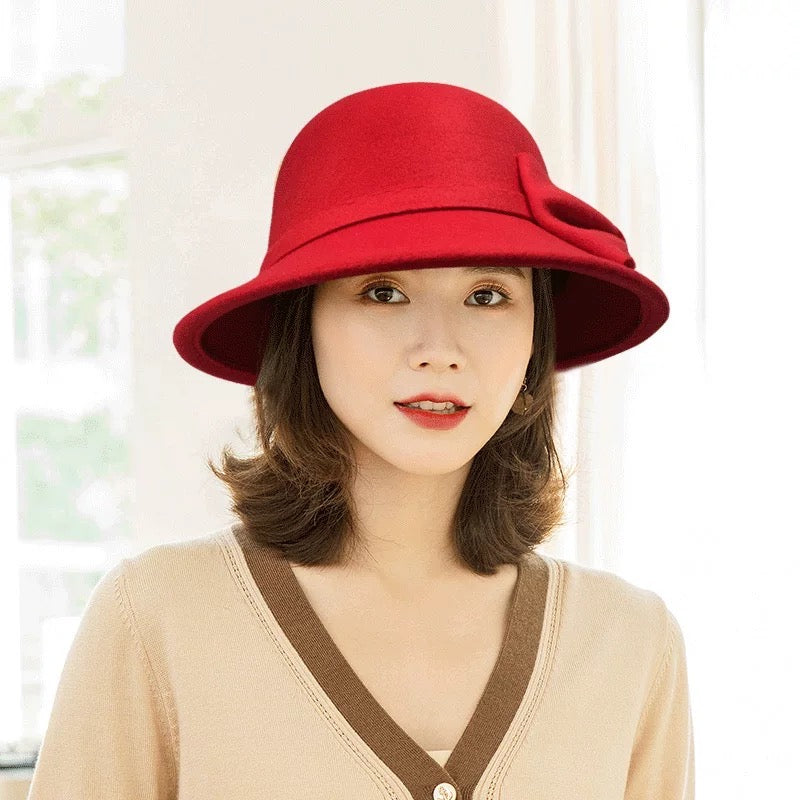 Women Wool Bow Hat, More Colors Available