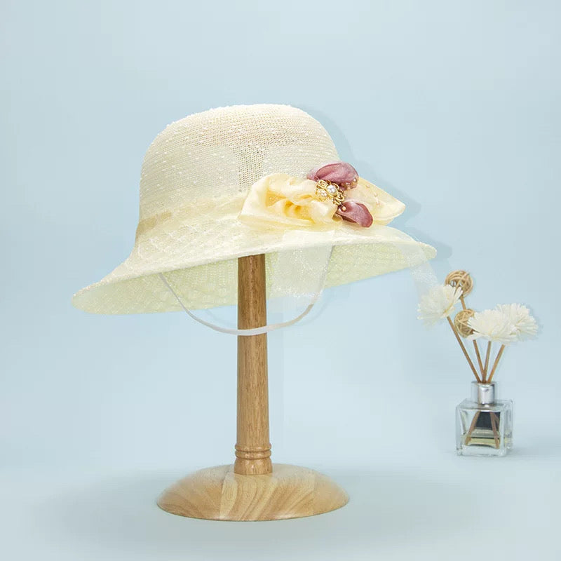 Women Summer Flower Straw Hat