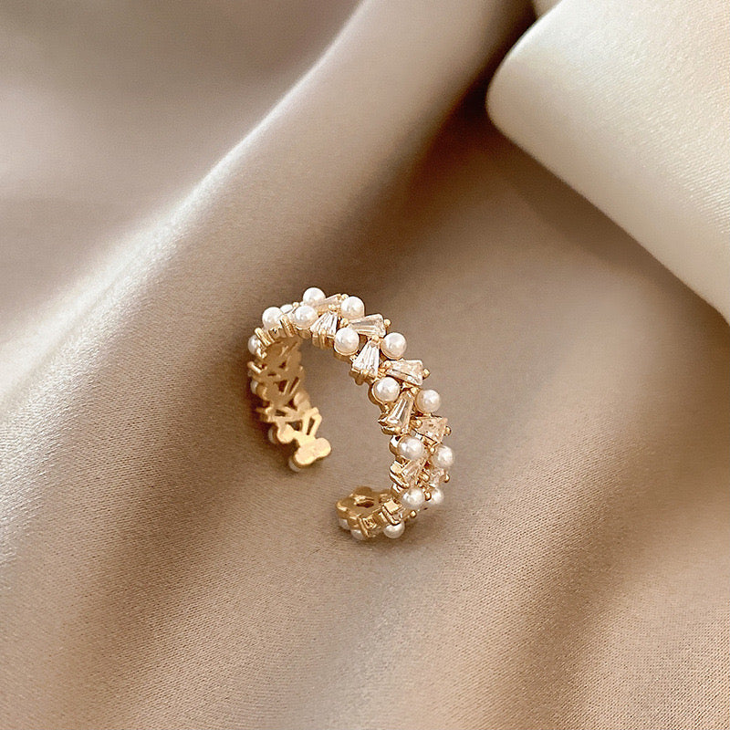 Women Pearl Adjustable Ring