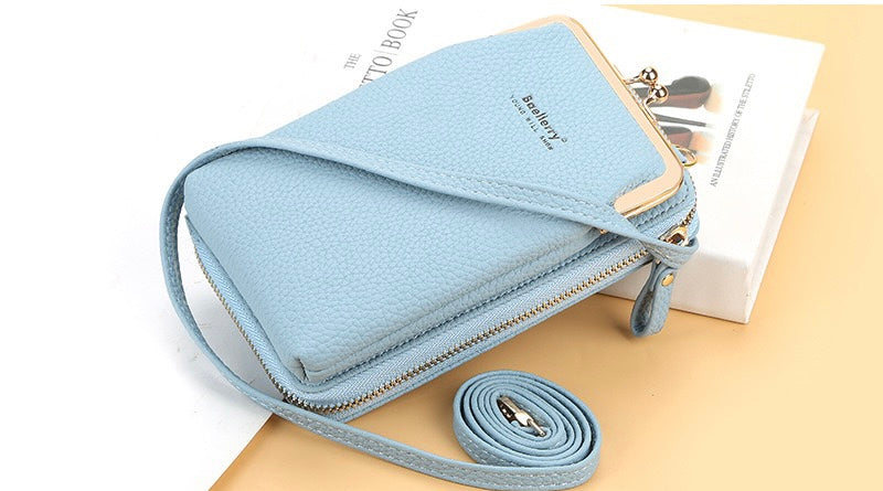 Fashion Quality Crossbody Long Bag for Phone, Blue