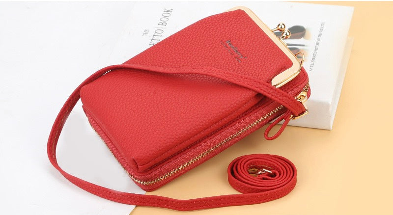 Fashion Quality Crossbody Long Bag for Phone, Red