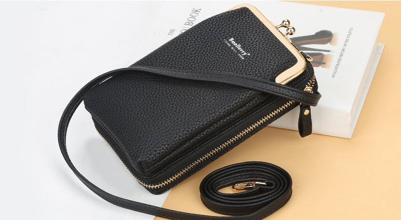 Fashion Quality Crossbody Long Bag for Phone, Black