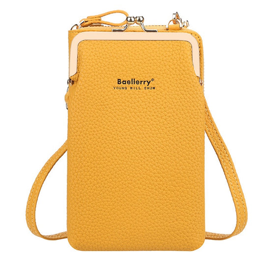 Fashion Quality Crossbody Long Bag for Phone, Yellow