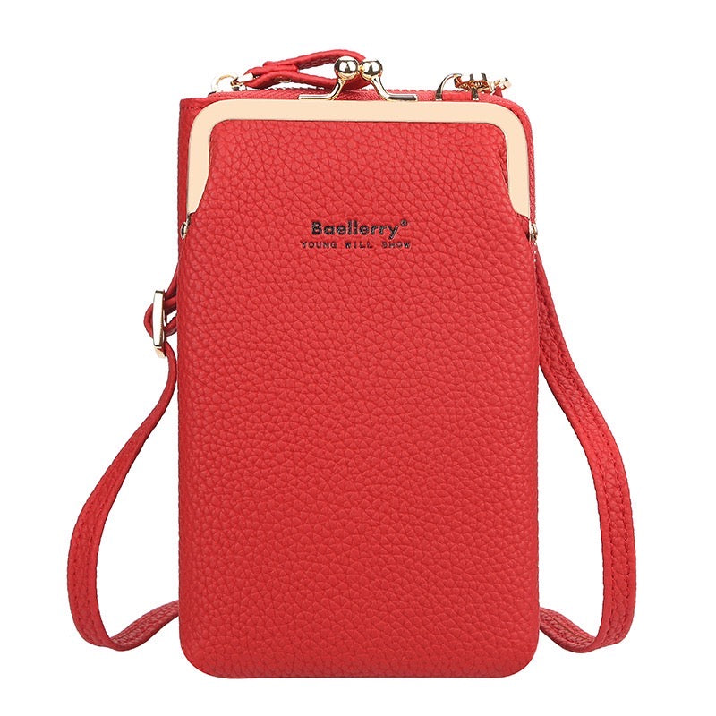 Fashion Quality Crossbody Long Bag for Phone, Red