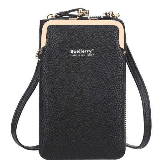 Fashion Quality Crossbody Long Bag for Phone, Black