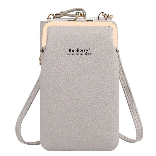 Fashion Quality Crossbody Long Bag for Phone, Grey