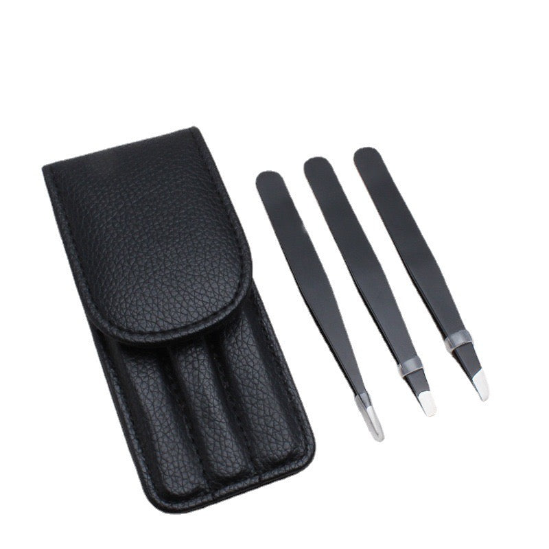 3PCs Eyebrow Tweezer, Black